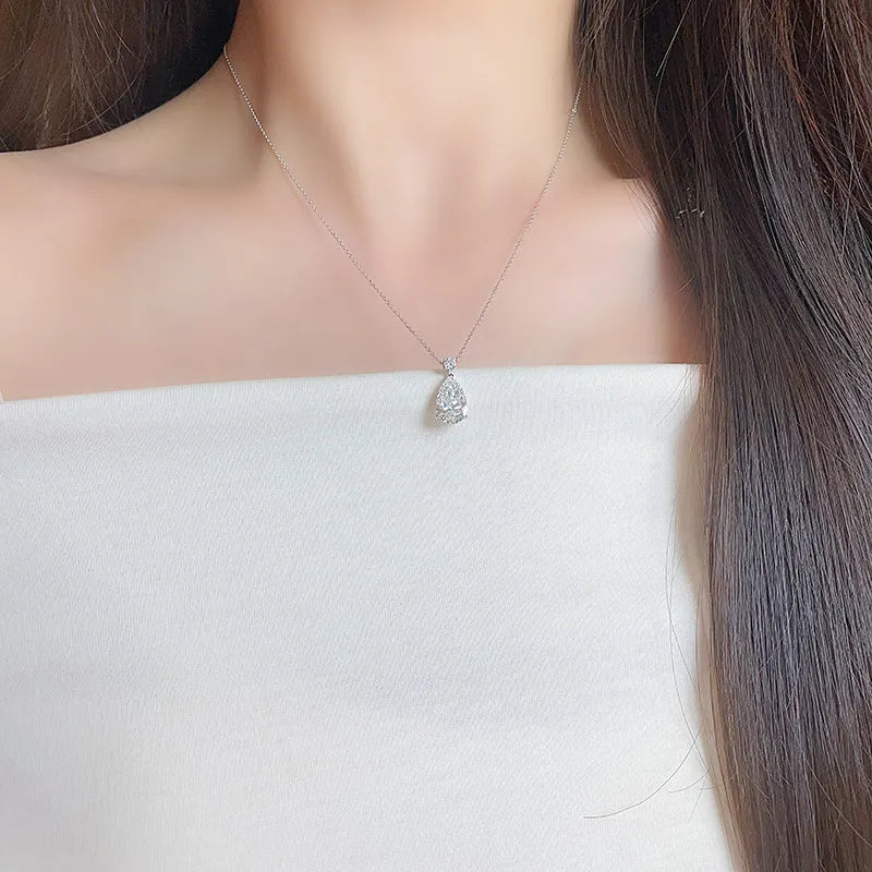 3.03 ct Celestial Adjustable Pear-Cut Lab-Grown Diamond Necklace in 18K White Gold