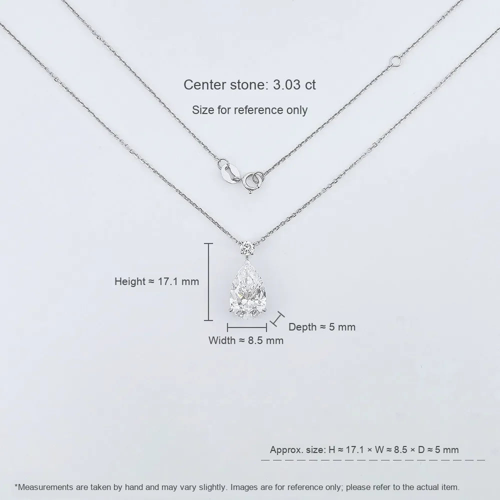 3.03 ct Celestial Adjustable Pear-Cut Lab-Grown Diamond Necklace in 18K White Gold