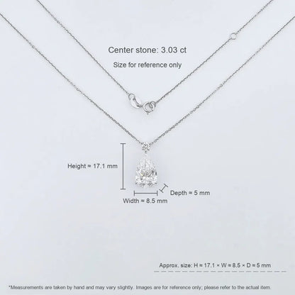 3.03 ct Celestial Adjustable Pear-Cut Lab-Grown Diamond Necklace in 18K White Gold