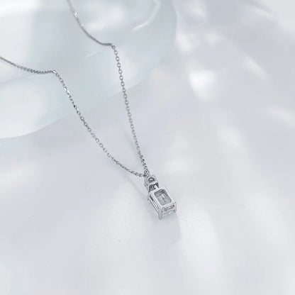 1.06 ct Minimalist Emerald-Cut Lab-Grown Diamond Necklace in PT950 Platinum – APYN0020-PT