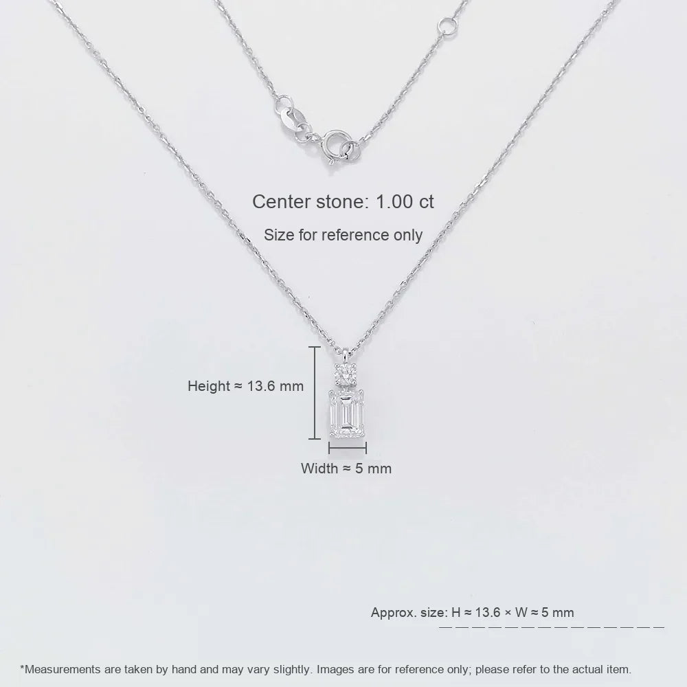 1.06 ct Minimalist Emerald-Cut Lab-Grown Diamond Necklace in PT950 Platinum – APYN0020-PT