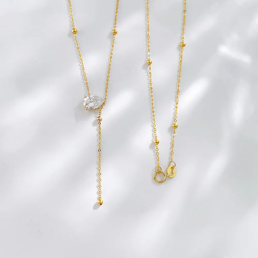 0.68 ct Celestial Pear-Cut Lab-Grown Diamond Necklace in 18K Yellow Gold – APYN0021-Y