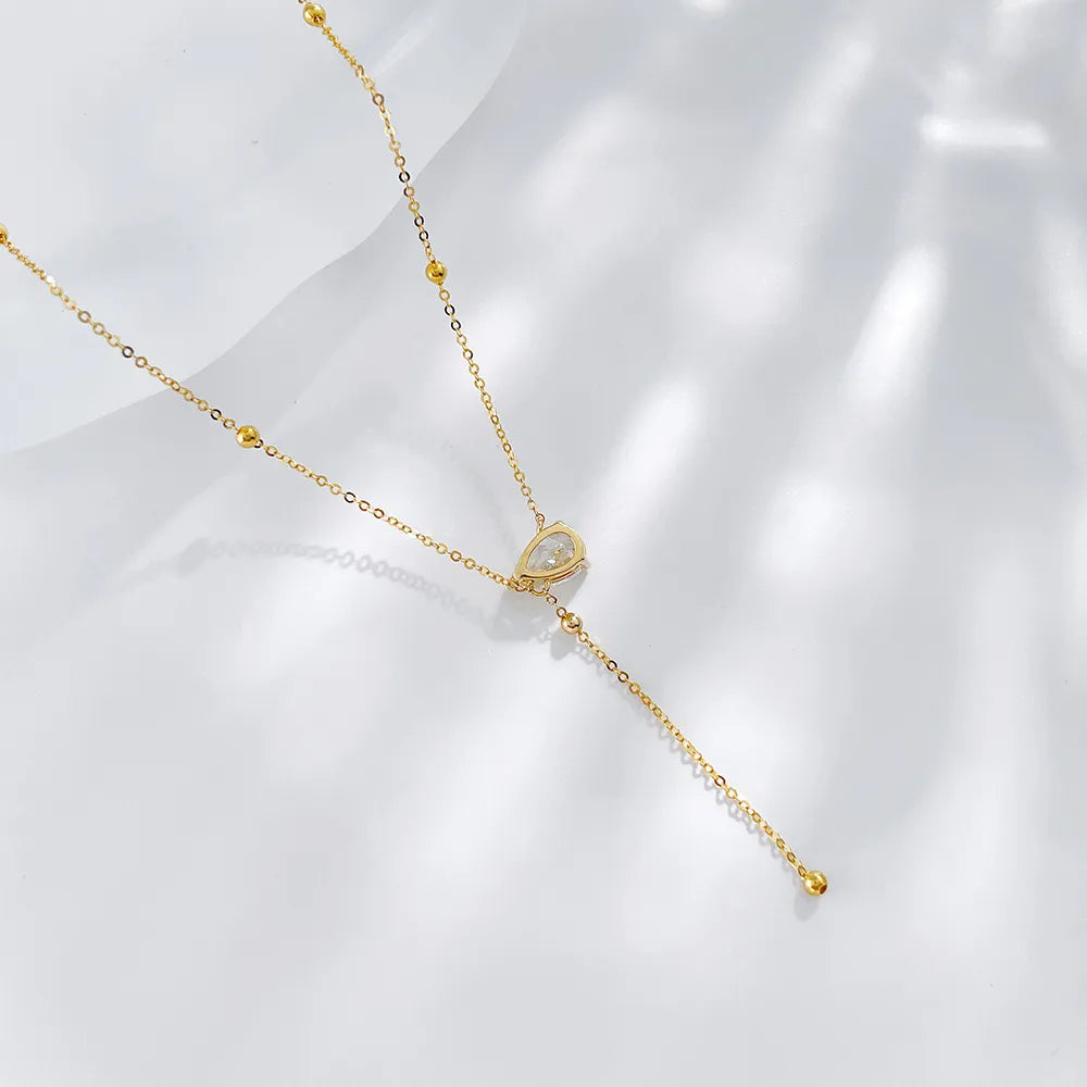 0.68 ct Celestial Pear-Cut Lab-Grown Diamond Necklace in 18K Yellow Gold – APYN0021-Y