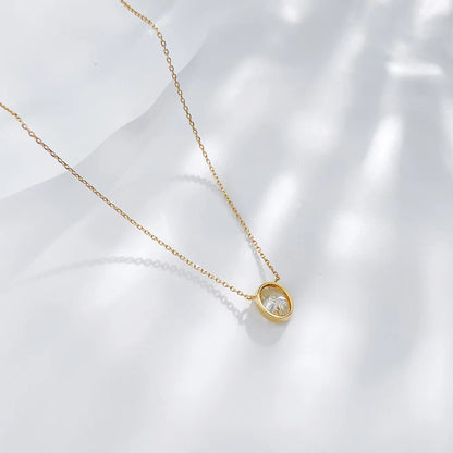 1.02 ct Minimalist Oval-Cut Lab-Grown Diamond Necklace in 18K Yellow Gold – APYN0022-Y
