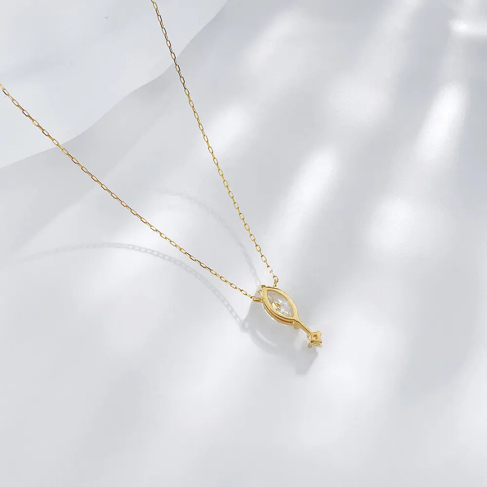 0.62 ct Mixed-Cut Lab-Grown Diamond Necklace in 18K Yellow Gold