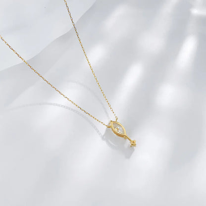 0.62 ct Mixed-Cut Lab-Grown Diamond Necklace in 18K Yellow Gold