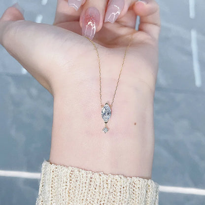 0.62 ct Mixed-Cut Lab-Grown Diamond Necklace in 18K Yellow Gold