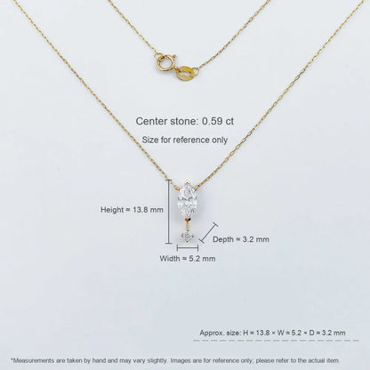 0.62 ct Mixed-Cut Lab-Grown Diamond Necklace in 18K Yellow Gold