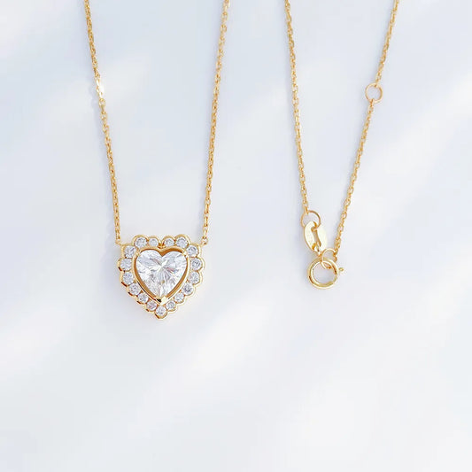 1.03 ct Heart-Cut Lab-Grown Diamond Necklace in 18K Yellow Gold – APYN0024-Y