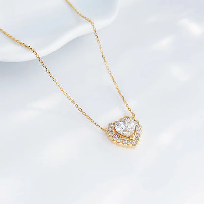 1.03 ct Heart-Cut Lab-Grown Diamond Necklace in 18K Yellow Gold – APYN0024-Y