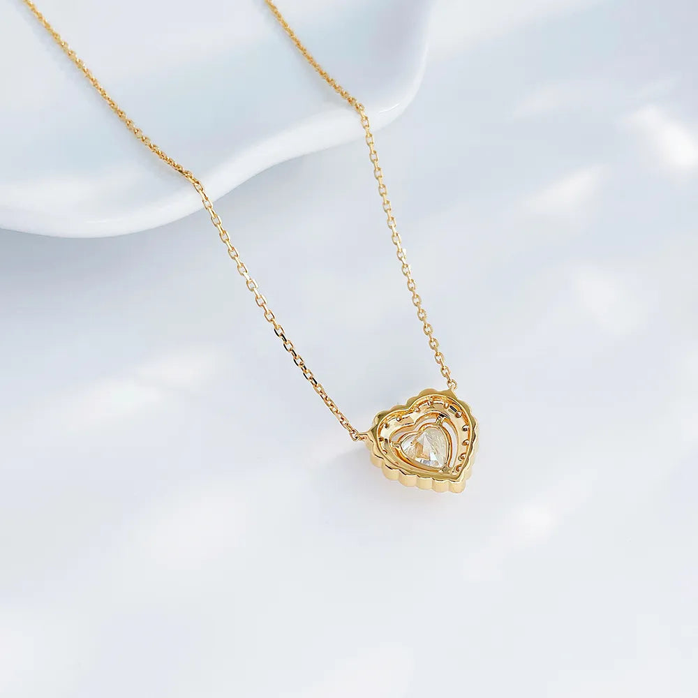 1.03 ct Heart-Cut Lab-Grown Diamond Necklace in 18K Yellow Gold – APYN0024-Y