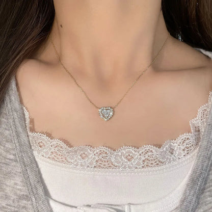 1.03 ct Heart-Cut Lab-Grown Diamond Necklace in 18K Yellow Gold – APYN0024-Y