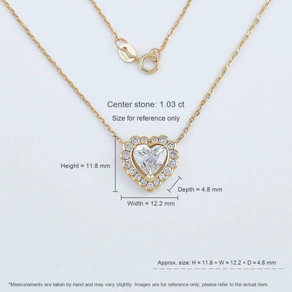1.03 ct Heart-Cut Lab-Grown Diamond Necklace in 18K Yellow Gold – APYN0024-Y