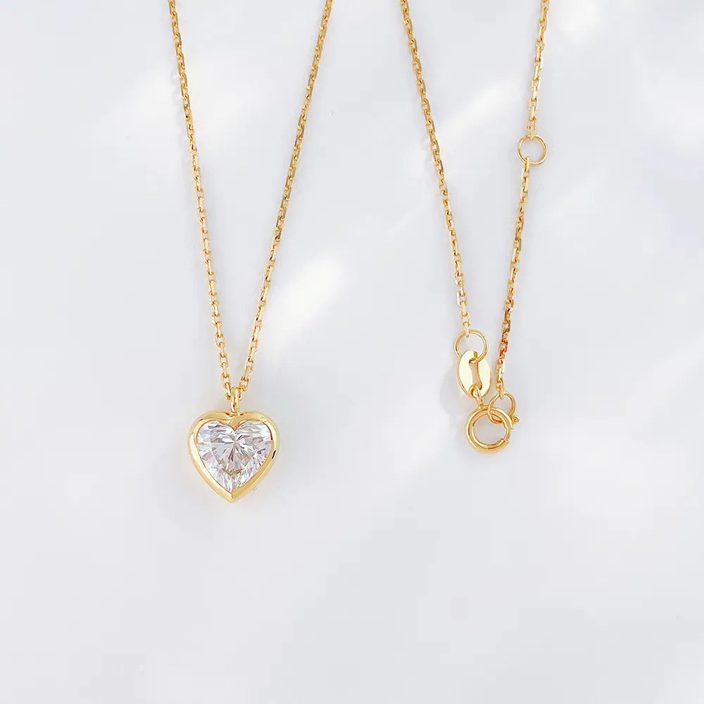 1.06 ct Heart-Cut Lab-Grown Diamond Necklace in 18K Yellow Gold – APYN0025-Y