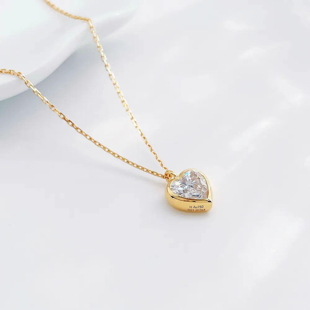 1.06 ct Heart-Cut Lab-Grown Diamond Necklace in 18K Yellow Gold – APYN0025-Y