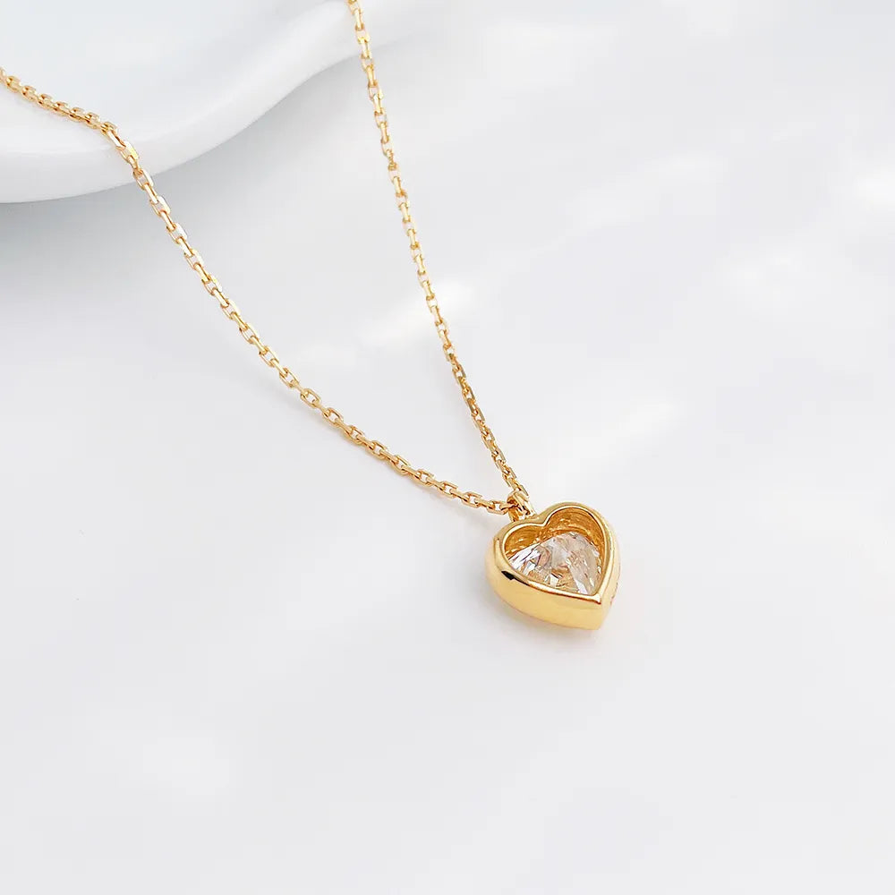 1.06 ct Heart-Cut Lab-Grown Diamond Necklace in 18K Yellow Gold – APYN0025-Y