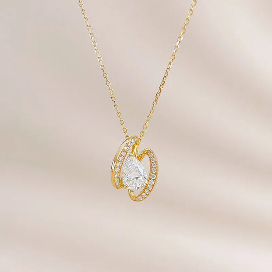 1.1 ct Celestial Adjustable Pear-Cut Lab-Grown Diamond Necklace in 18K Yellow Gold