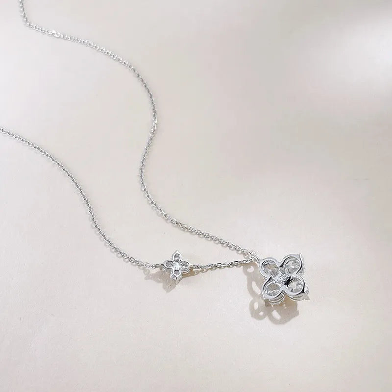 1.52 ctw Four-Leaf Clover Mixed-Cut Lab-Grown Diamond Necklace in PT950 Platinum