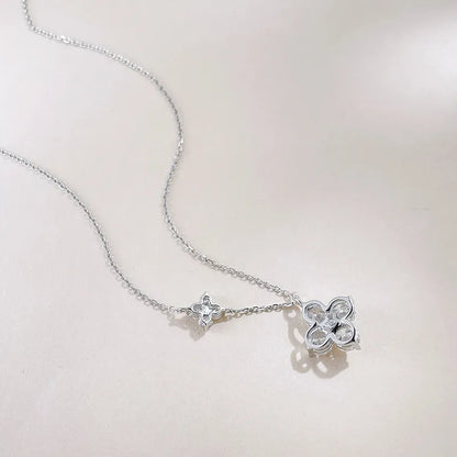 1.52 ctw Four-Leaf Clover Mixed-Cut Lab-Grown Diamond Necklace in PT950 Platinum