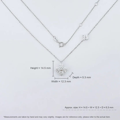 1.52 ctw Four-Leaf Clover Mixed-Cut Lab-Grown Diamond Necklace in PT950 Platinum
