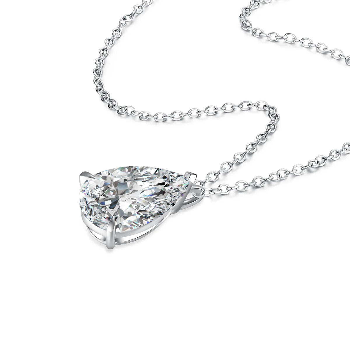 3.01 ct Minimalist Adjustable Pear-Cut Lab-Grown Diamond Necklace in PT950 Platinum – APYN0029-PT