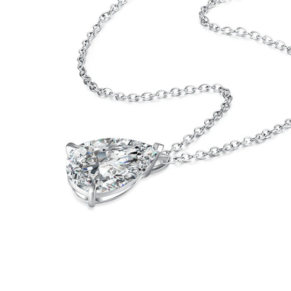 3.01 ct Minimalist Adjustable Pear-Cut Lab-Grown Diamond Necklace in PT950 Platinum – APYN0029-PT