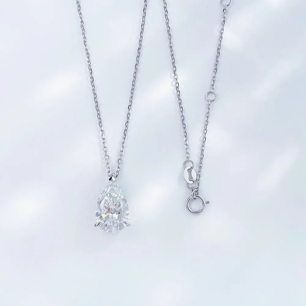 3.01 ct Minimalist Adjustable Pear-Cut Lab-Grown Diamond Necklace in PT950 Platinum – APYN0029-PT