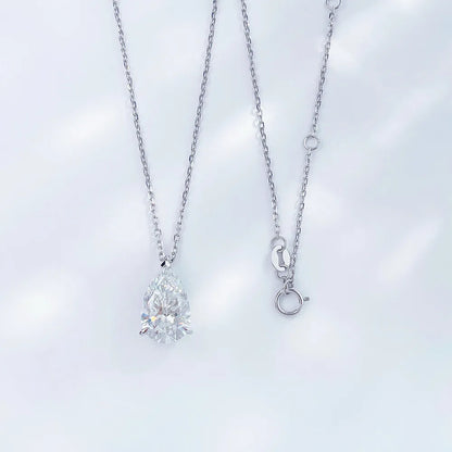 3.01 ct Minimalist Adjustable Pear-Cut Lab-Grown Diamond Necklace in PT950 Platinum – APYN0029-PT