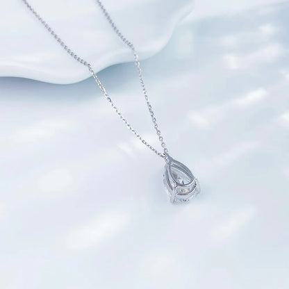 3.01 ct Minimalist Adjustable Pear-Cut Lab-Grown Diamond Necklace in PT950 Platinum – APYN0029-PT