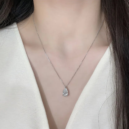 3.01 ct Minimalist Adjustable Pear-Cut Lab-Grown Diamond Necklace in PT950 Platinum – APYN0029-PT