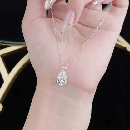 3.01 ct Minimalist Adjustable Pear-Cut Lab-Grown Diamond Necklace in PT950 Platinum – APYN0029-PT