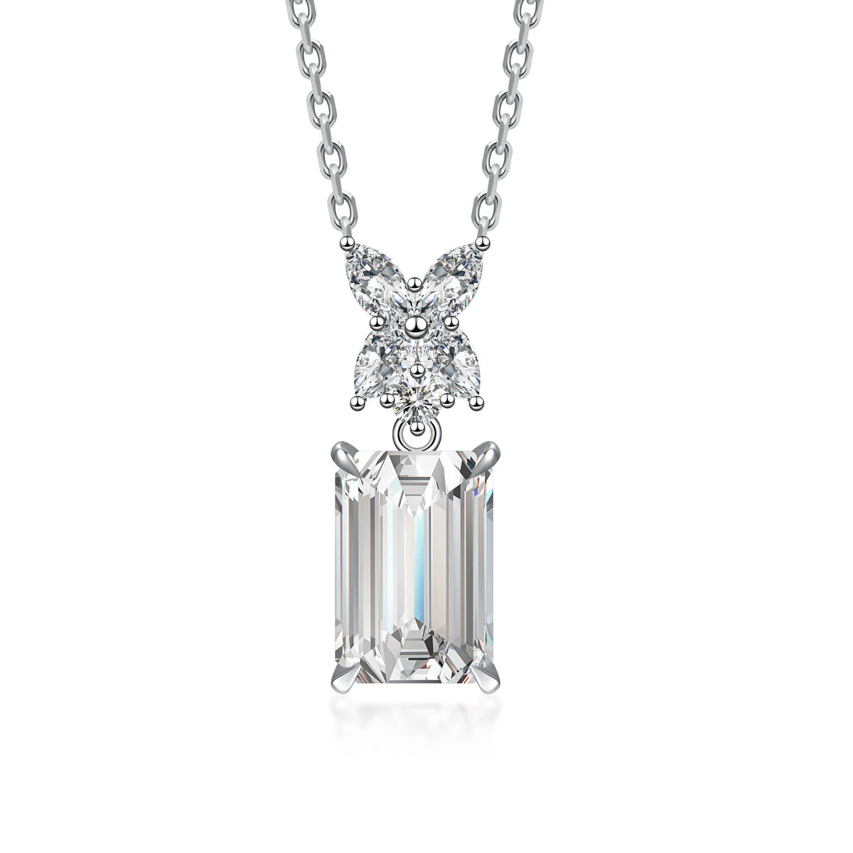 3.07 ct Adjustable Emerald-Cut Lab-Grown Diamond Necklace in PT950 Platinum – APYN0030-PT