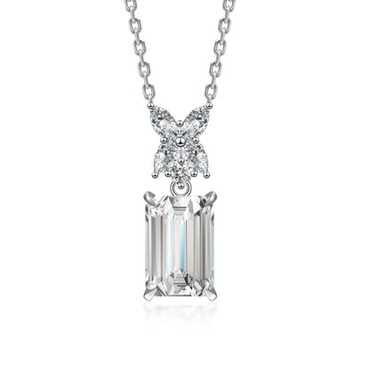 3.07 ct Adjustable Emerald-Cut Lab-Grown Diamond Necklace in PT950 Platinum – APYN0030-PT