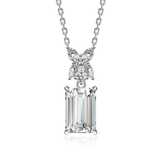 3.07 ct Adjustable Emerald-Cut Lab-Grown Diamond Necklace in PT950 Platinum – APYN0030-PT