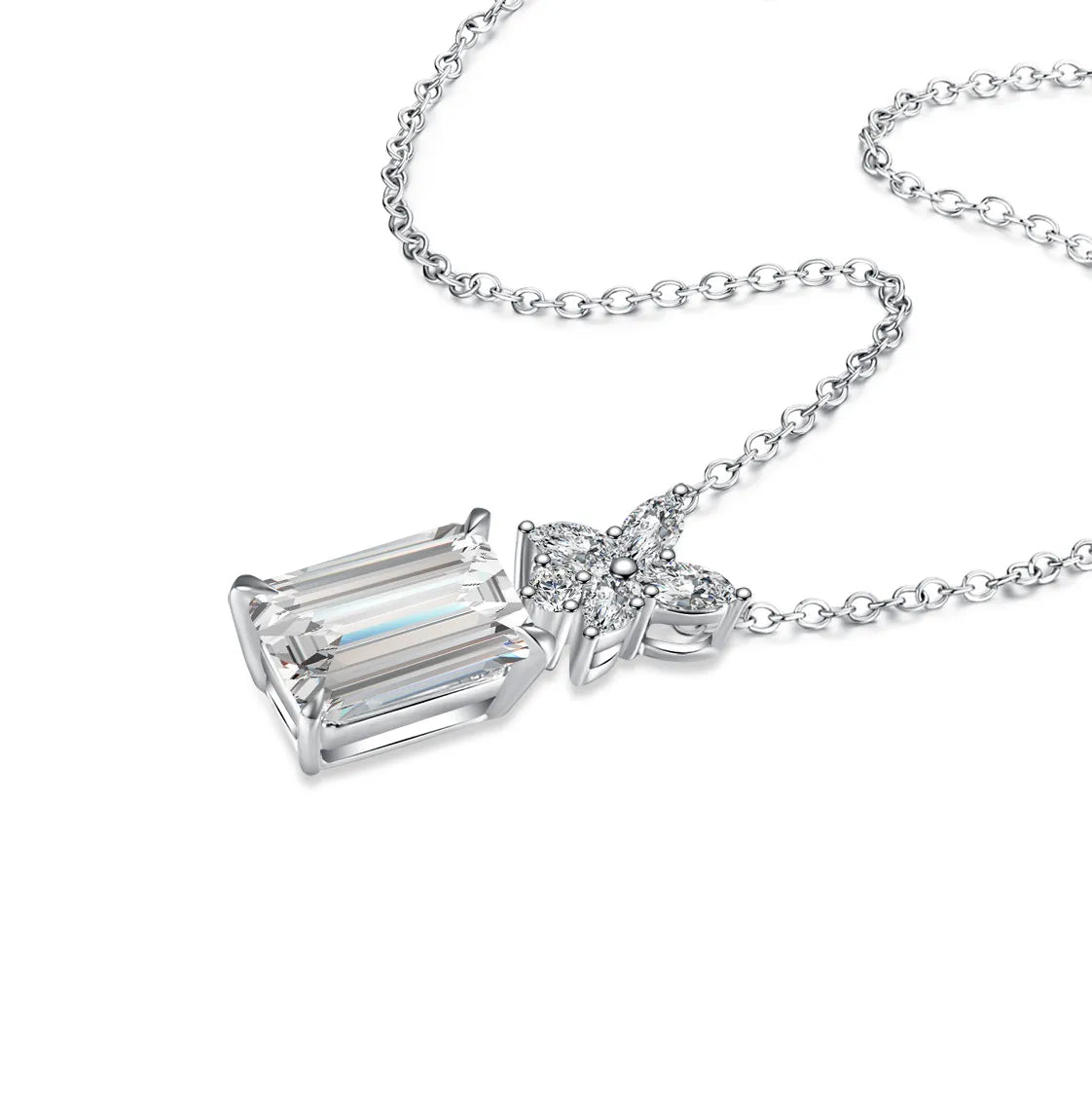 3.07 ct Adjustable Emerald-Cut Lab-Grown Diamond Necklace in PT950 Platinum – APYN0030-PT