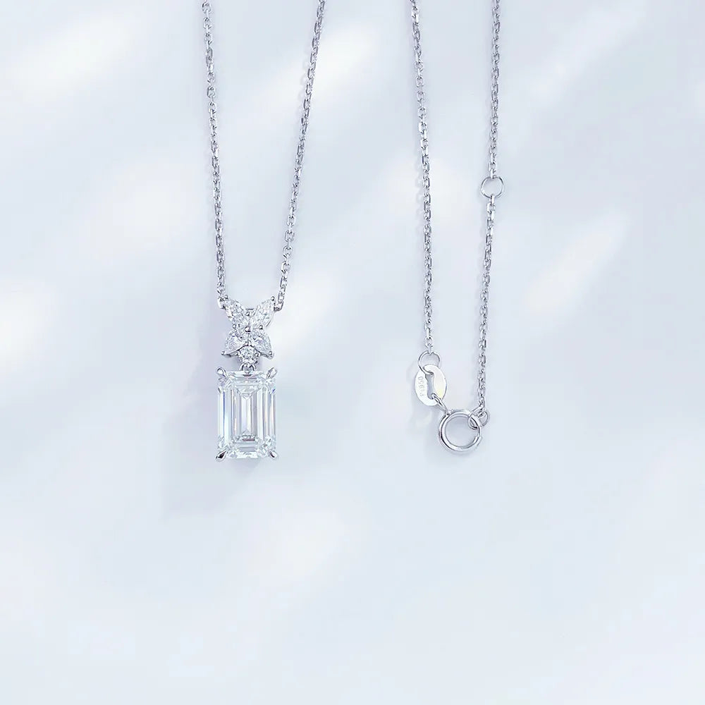 3.07 ct Adjustable Emerald-Cut Lab-Grown Diamond Necklace in PT950 Platinum – APYN0030-PT