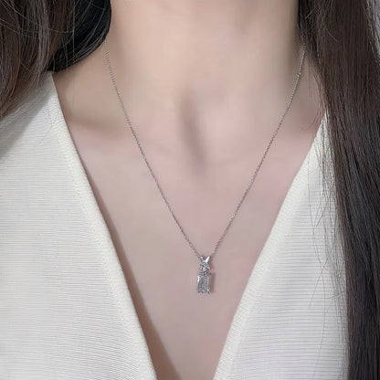 3.07 ct Adjustable Emerald-Cut Lab-Grown Diamond Necklace in PT950 Platinum – APYN0030-PT