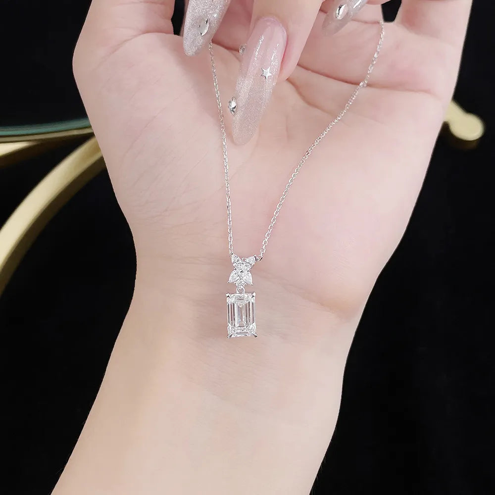 3.07 ct Adjustable Emerald-Cut Lab-Grown Diamond Necklace in PT950 Platinum – APYN0030-PT