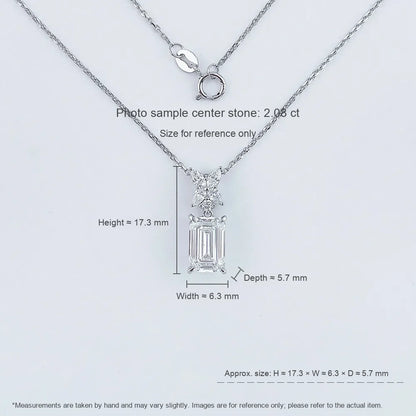 3.07 ct Adjustable Emerald-Cut Lab-Grown Diamond Necklace in PT950 Platinum – APYN0030-PT