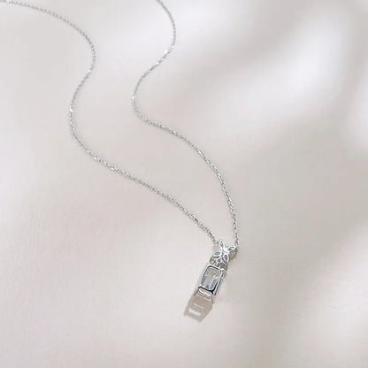 2.03 ct Butterfly Adjustable Emerald-Cut Lab-Grown Diamond Necklace in 18K White Gold