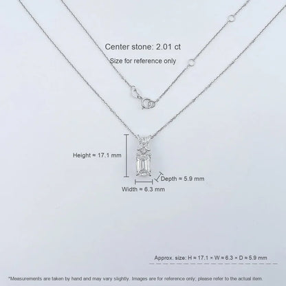 2.03 ct Butterfly Adjustable Emerald-Cut Lab-Grown Diamond Necklace in 18K White Gold