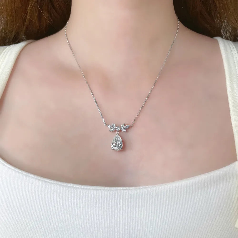 3.09 ct Pear-Cut Lab-Grown Diamond Necklace in PT950 Platinum – APYN0031-PT