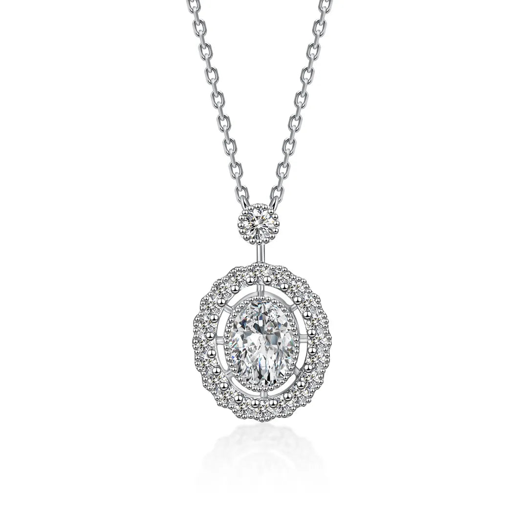1.02 ct Statement Adjustable Oval-Cut Lab-Grown Diamond Necklace in PT950 Platinum