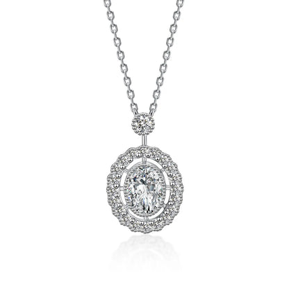 1.02 ct Statement Adjustable Oval-Cut Lab-Grown Diamond Necklace in PT950 Platinum