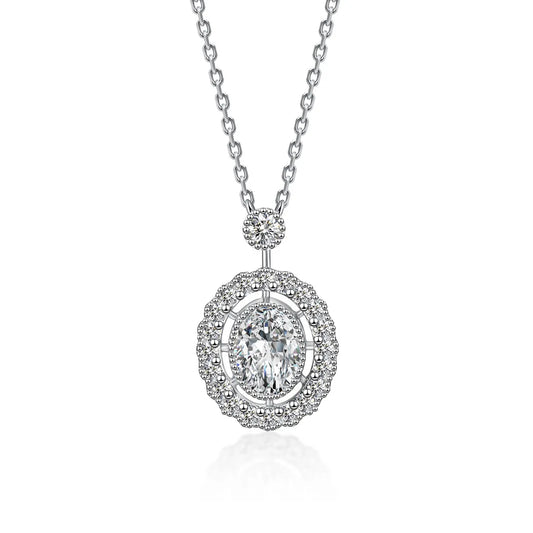1.02 ct Statement Adjustable Oval-Cut Lab-Grown Diamond Necklace in PT950 Platinum