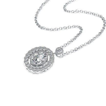 1.02 ct Statement Adjustable Oval-Cut Lab-Grown Diamond Necklace in PT950 Platinum