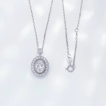 1.02 ct Statement Adjustable Oval-Cut Lab-Grown Diamond Necklace in PT950 Platinum