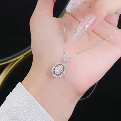 1.02 ct Statement Adjustable Oval-Cut Lab-Grown Diamond Necklace in PT950 Platinum