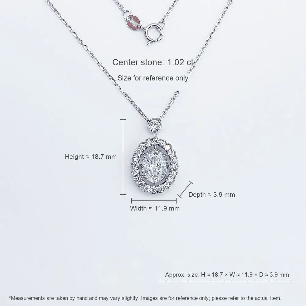 1.02 ct Statement Adjustable Oval-Cut Lab-Grown Diamond Necklace in PT950 Platinum