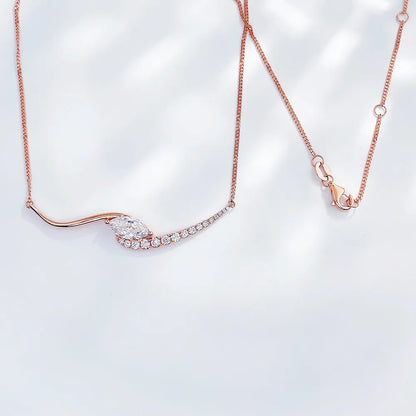 1.07 ct Floral Marquise-Cut Lab-Grown Diamond Necklace in 18K Rose Gold
